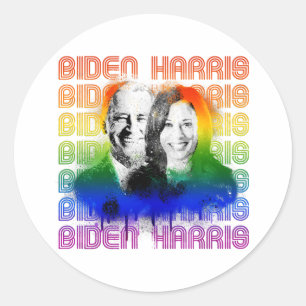 Retro Biden Harris Stolz Runder Aufkleber