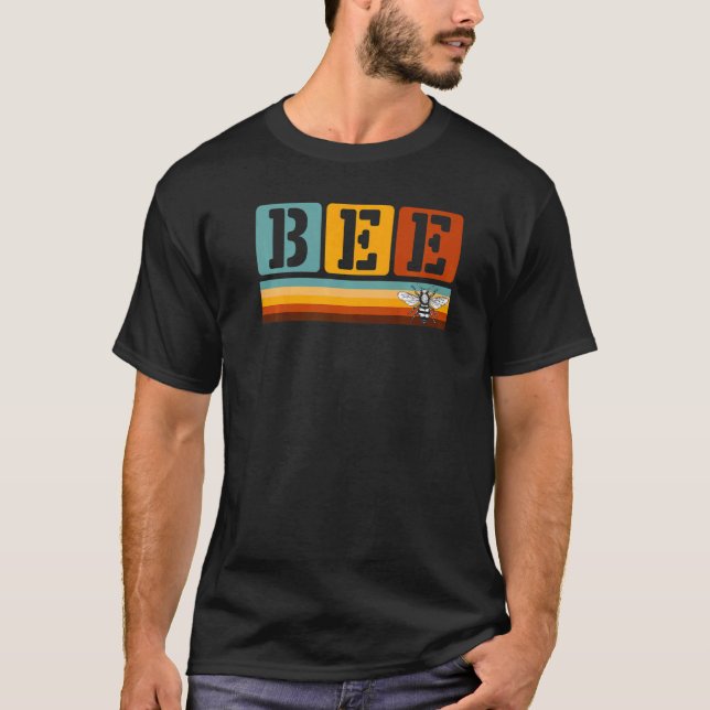 Retro-Biene für Imker T-Shirt (Vorderseite)