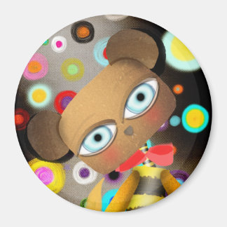 Retro-Bienenbär Magnet