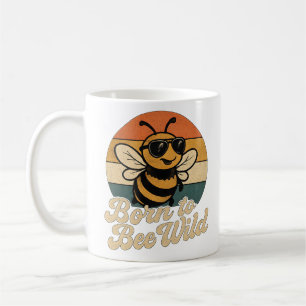 Retro-Bienenbrille Geboren zu Bienenwild Kaffeetasse
