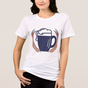 Retro-Bierkrug Tri-Blend Shirt