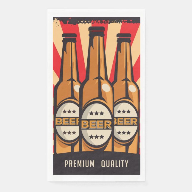Retro Bierliebhaber Party Paper Serviette (Vorderseite)