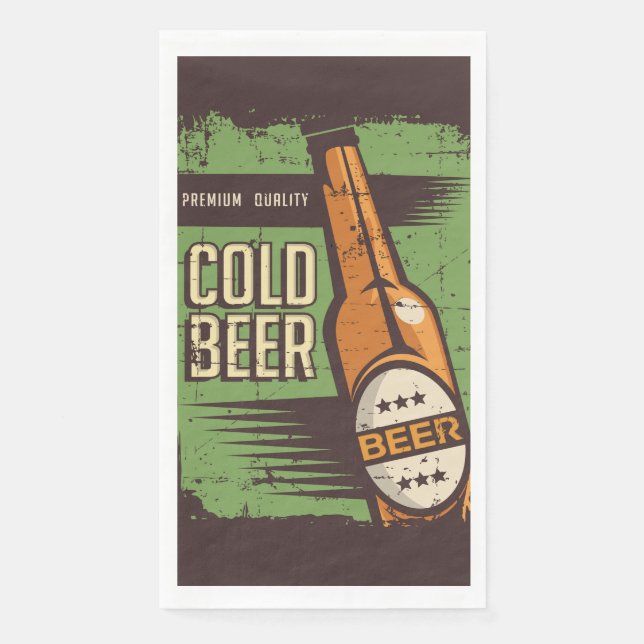 Retro Bierliebhaber Party Paper Serviette (Vorderseite)