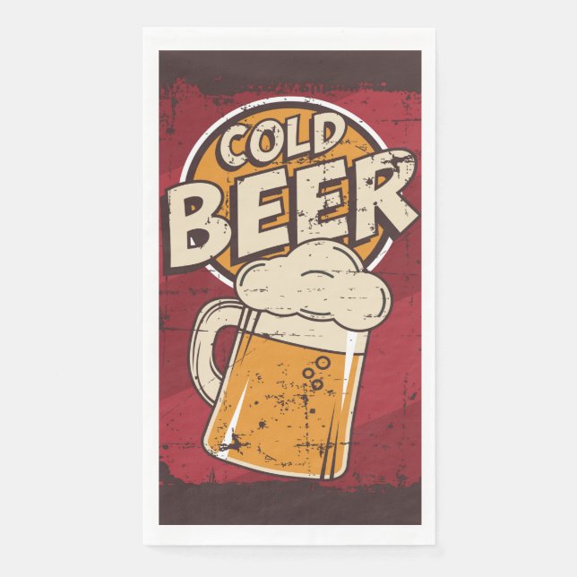 Retro Bierliebhaber Party Paper Serviette (Vorderseite)