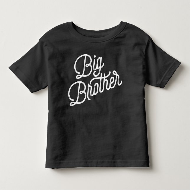 Retro Big Brother White Typografie Kleinkind T-shirt (Vorderseite)