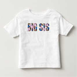 Retro "Big Sis" Checkered-Blume Kleinkind T-shirt