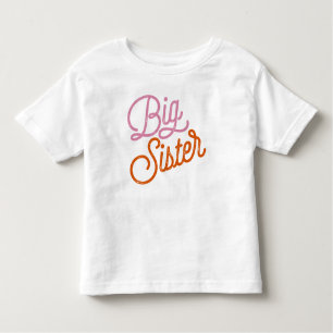 Retro Big Sister farbenfroh pink Kleinkind T-shirt