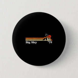Retro Big Sky Ski Resort Colorado Snowboard Skifah Button