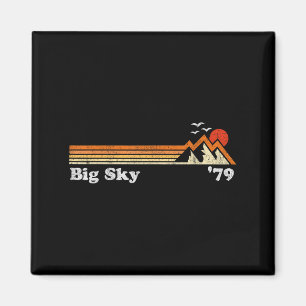 Retro Big Sky Ski Resort Colorado Snowboard Skifah Magnet