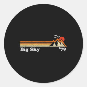 Retro Big Sky Ski Resort Colorado Snowboard Skifah Runder Aufkleber