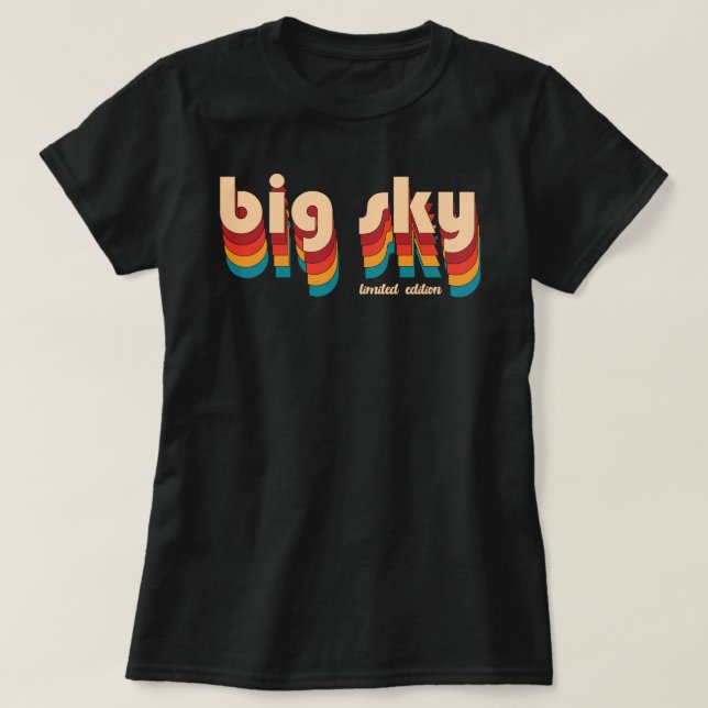 Retro Big Sky Ski T-Shirt (Design vorne)