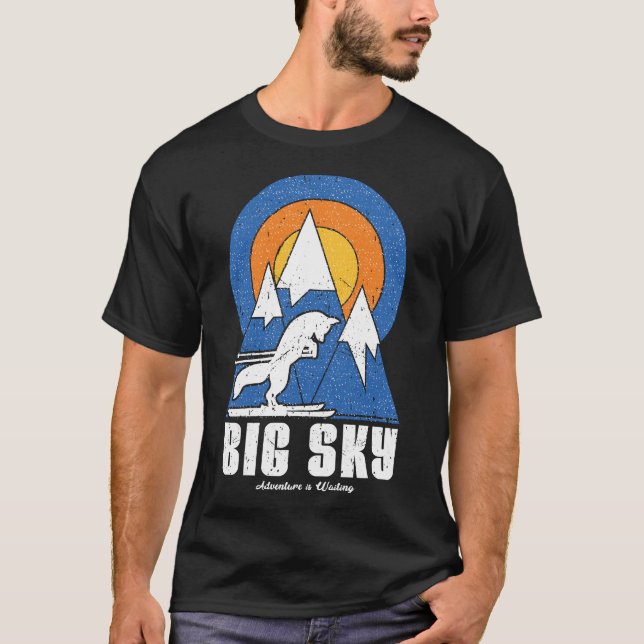 Retro Big Sky Ski White Fox T-Shirt (Vorderseite)