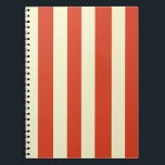 Retro Big Top Striping SpiralNotebook Notizblock<br><div class="desc">Treten Sie gleich hoch, Leute! Treten Sie direkt zum phantastischen Retro Big Top Striping Spiral Notebook. Ja, komm doch mal! Dieses klassische Muster weist breite, rote und cremefarbene Streifen auf, die an ein großes Zirkuszelt erinnern. Dieses Design verbindet sich wunderbar mit StrangeLittleOnion's Vintager Circus Produktlinie. Genau wie der Zirkus selbst...</div>