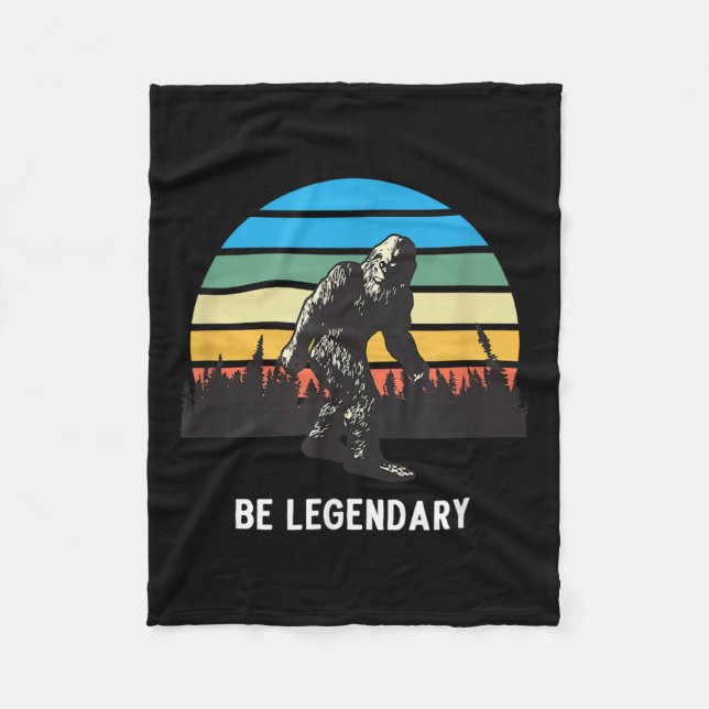 Retro Bigfoot Be Legendary Motivational  Fleecedecke (Vorderseite)