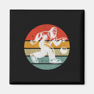 Retro Bigfoot Bowling Vintage Bowler Liga Team S Magnet