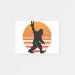 Retro-Bigfoot-Friedenszeichen Post-it Klebezettel