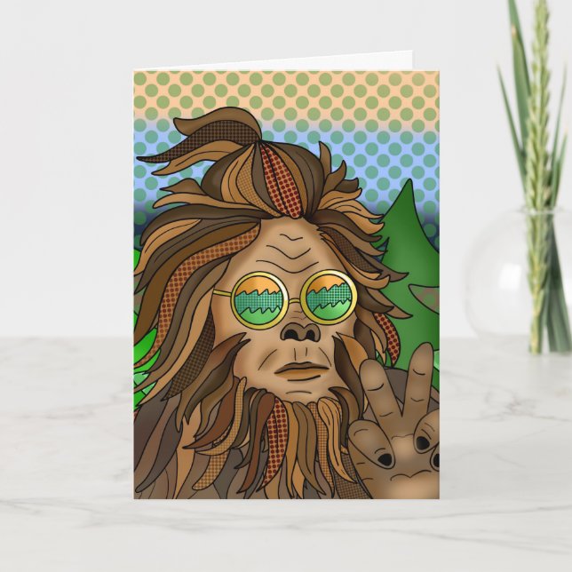 Retro-Bigfoot | Pop Art Sasquatch Geburtstag Karte (Vorderseite)