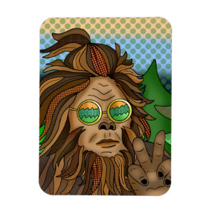 Retro-Bigfoot   Pop Art Sasquatch Magnet