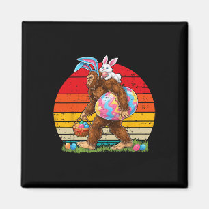 Retro Bigfoot Sasquatch Hase Ostereier Männer Kind Magnet