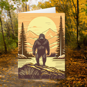 Retro Bigfoot Sasquatch Mountains Geburtstag Karte