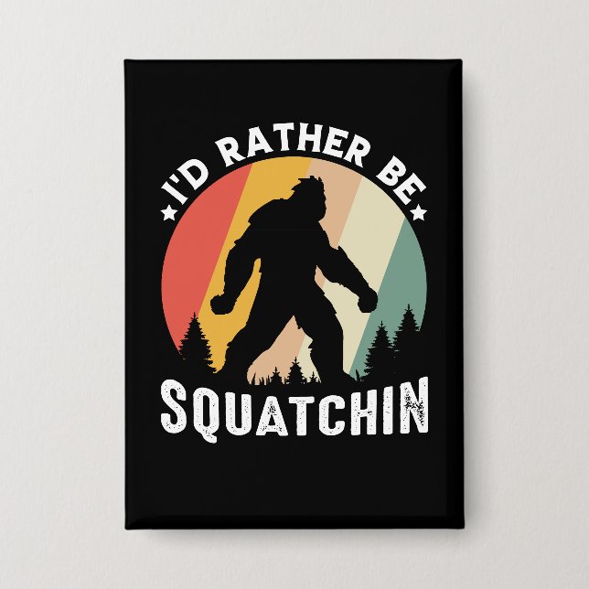 Retro Bigfoot Sasquatch Squatchin Grafik Button (Vorderseite)