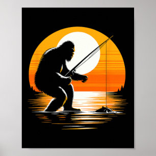Retro-Bigfoot-Silhouette Sasquatch Versteckspiel F Poster