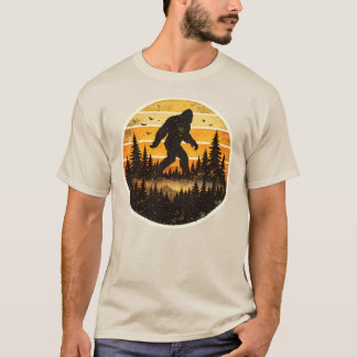 Retro Bigfoot Sonnenuntergang Silhouette Vintage S T-Shirt