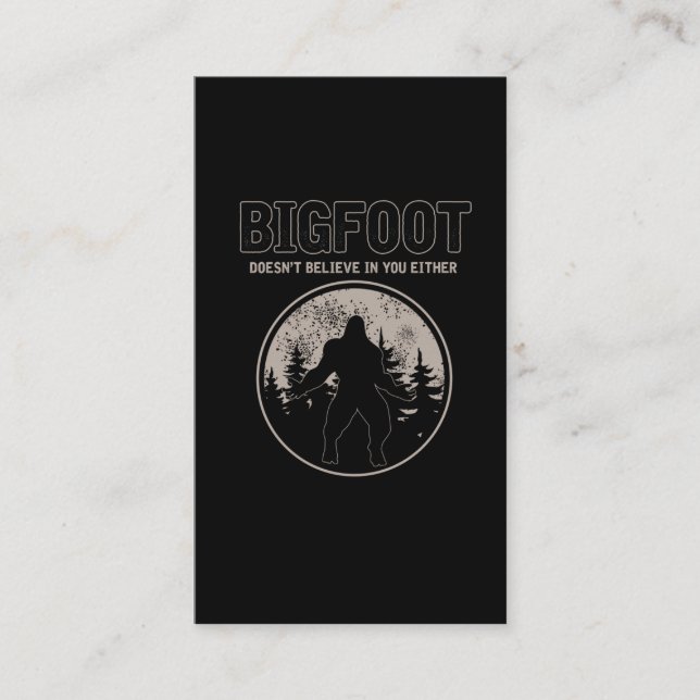 Retro Bigfoot Squatch Yeti Glaube Joke Visitenkarte (Vorderseite)