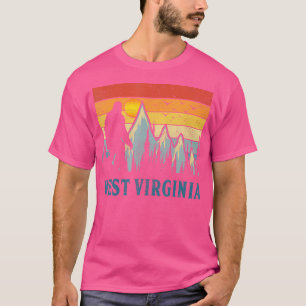 Retro Bigfoot Sun Mountains Staat West Virgini T-Shirt
