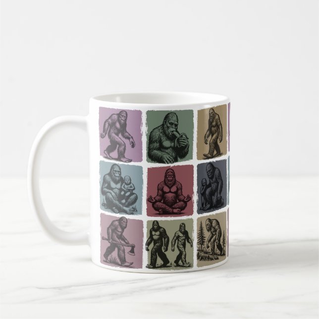 Retro-Bigfoot-Trinkware Vintage-Sasquatch-Geschenk Kaffeetasse (Links)