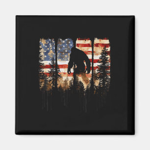 Retro Bigfoot USA Amerikanische Flagge Unabhängigk Magnet