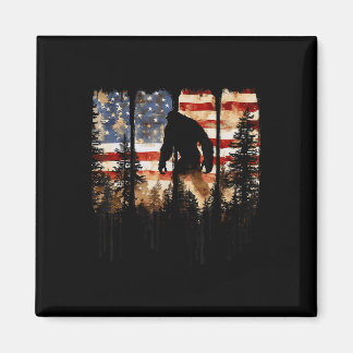 Retro Bigfoot USA Amerikanische Flagge Unabhängigk Magnet