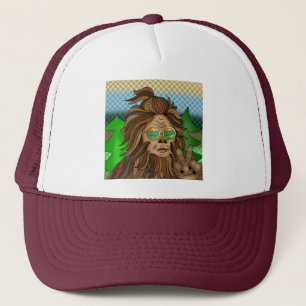 Retro-Bigfoot Vintag Colors Sasquatch Pop Art Ar Truckerkappe