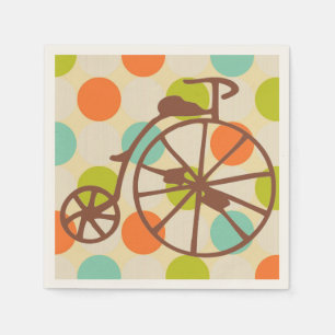 Retro Bike Cocktail Napkin Serviette
