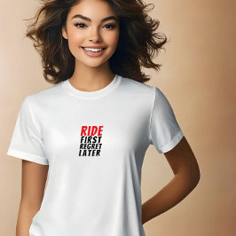 Retro bike Girl Irony black red Tri-Blend Shirt