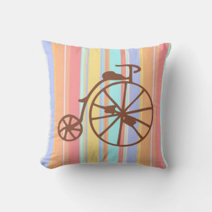 Retro Bike Polyester Kissen 16" x 16"