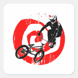 Retro Bike Quadratischer Aufkleber