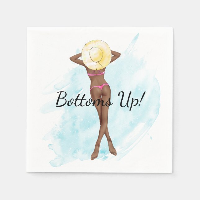 Retro Bikini Girl Adult Party Serviette (Vorderseite)