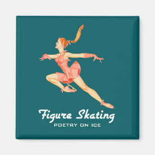 Retro-Bild eines Skaters in rosa Darstellung Magnet