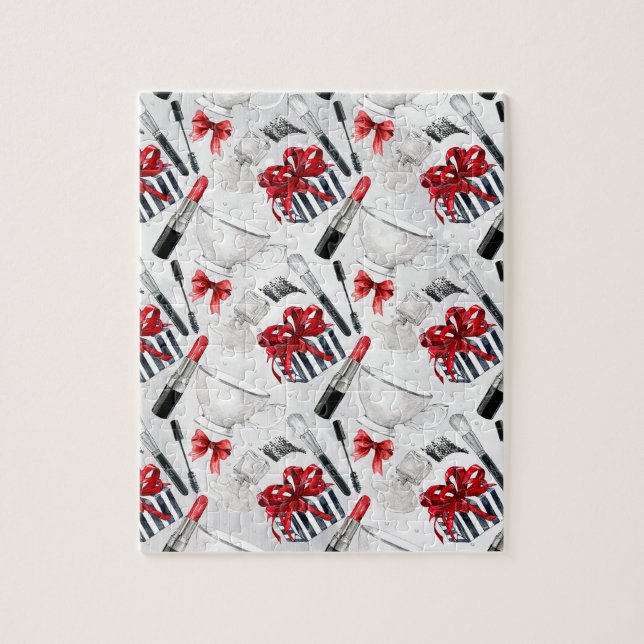 Retro bilden Sie Girly modisches buntes Puzzle (Vertikal)