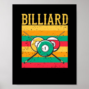 Retro Billardtisch 8-Ball Vintage Pool Snooker Poster