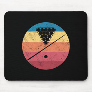 Retro Billiards Cue Stick Pool Table Snooker Pyram Mousepad