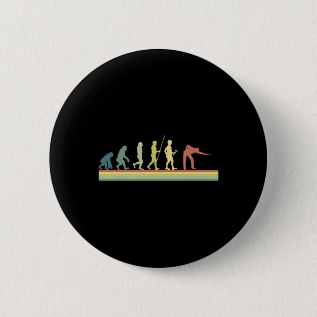 Retro Billiards Evolution Lover Gift Pool Sn Button (Vorderseite)