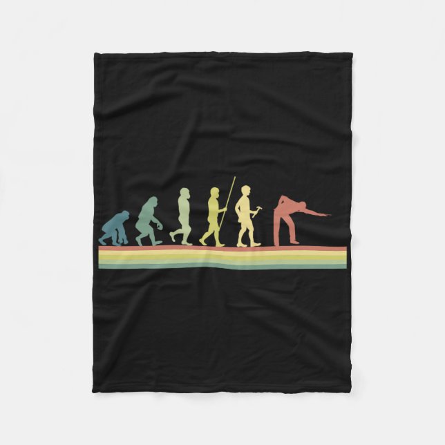 Retro Billiards Evolution Lover Gift Pool Sn Fleecedecke (Vorderseite)