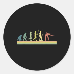 Retro Billiards Evolution Lover Gift Pool Sn Runder Aufkleber