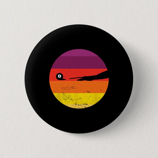Retro Billiards Silhouette Billardtisch Snooker Py Button (Vorderseite)