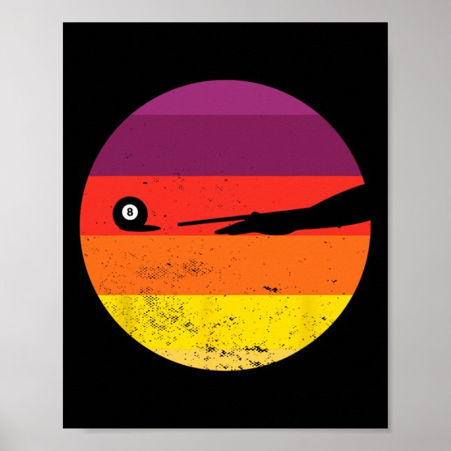 Retro Billiards Silhouette Billardtisch Snooker Py Poster (Vorne)