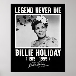 Retro Billie Holiday Signature Legature nie Die Poster