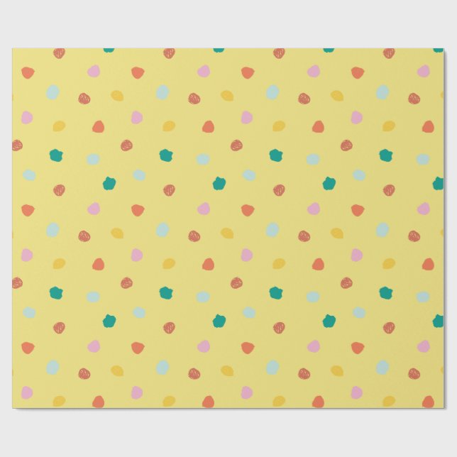Retro Bio Polka Dot Inspiriert von Palm Springs Geschenkpapier (Flach)