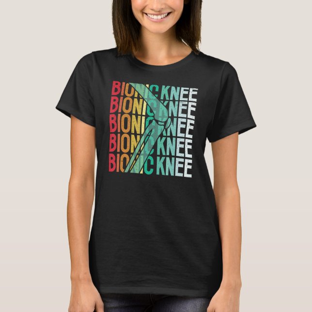 Retro Bionic Knee Operation Replacement Survivors T-Shirt (Vorderseite)